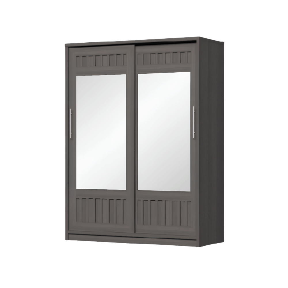 ตู้เสื้อผ้าบานเลื่อนกระจกเงา WISDOM DESIGN FURNITURE รุ่น W15SL 150 ซม. สีโอ๊ค